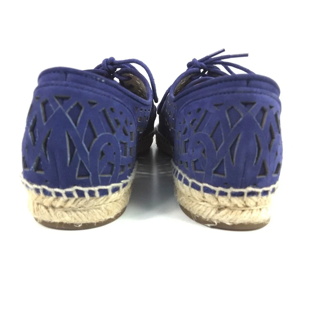 Vince Camuto Dinah Women's Blue Suede Espadrille‎ Lazer Cut Casual Shoes Sz 9 M